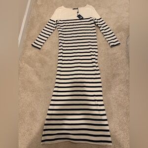 Polo Ralph Lauren waffle knit striped maxi dress large NWT